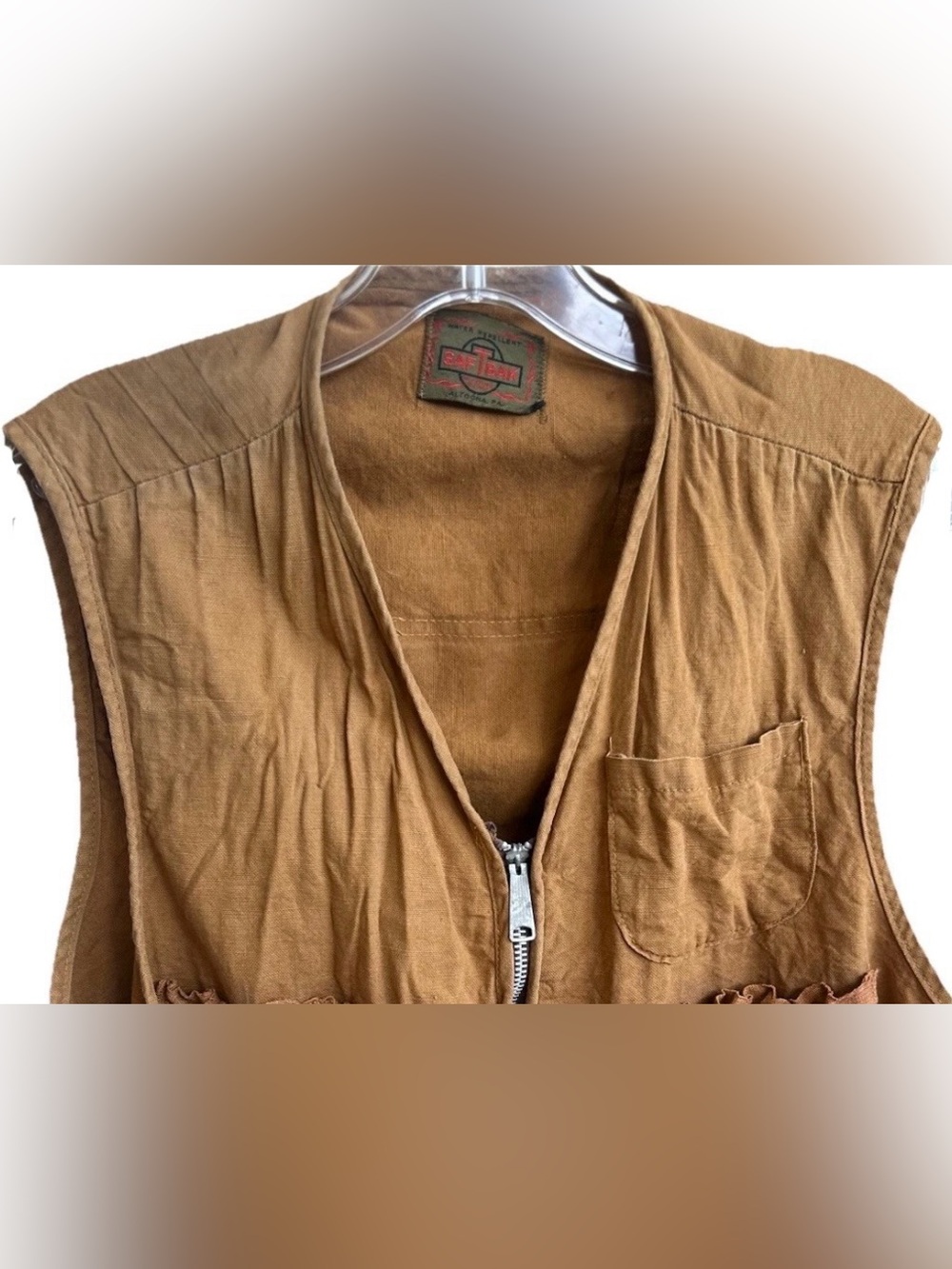 Vintage SAFTBAK Canvas Hunting Vest Game Utility Workwear Made USA - Picture 4 of 8